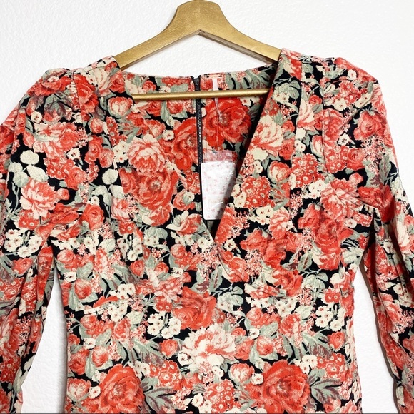 Free People- NWT Kapowski Mini Floral Dress-Size 8 - Picture 4 of 9